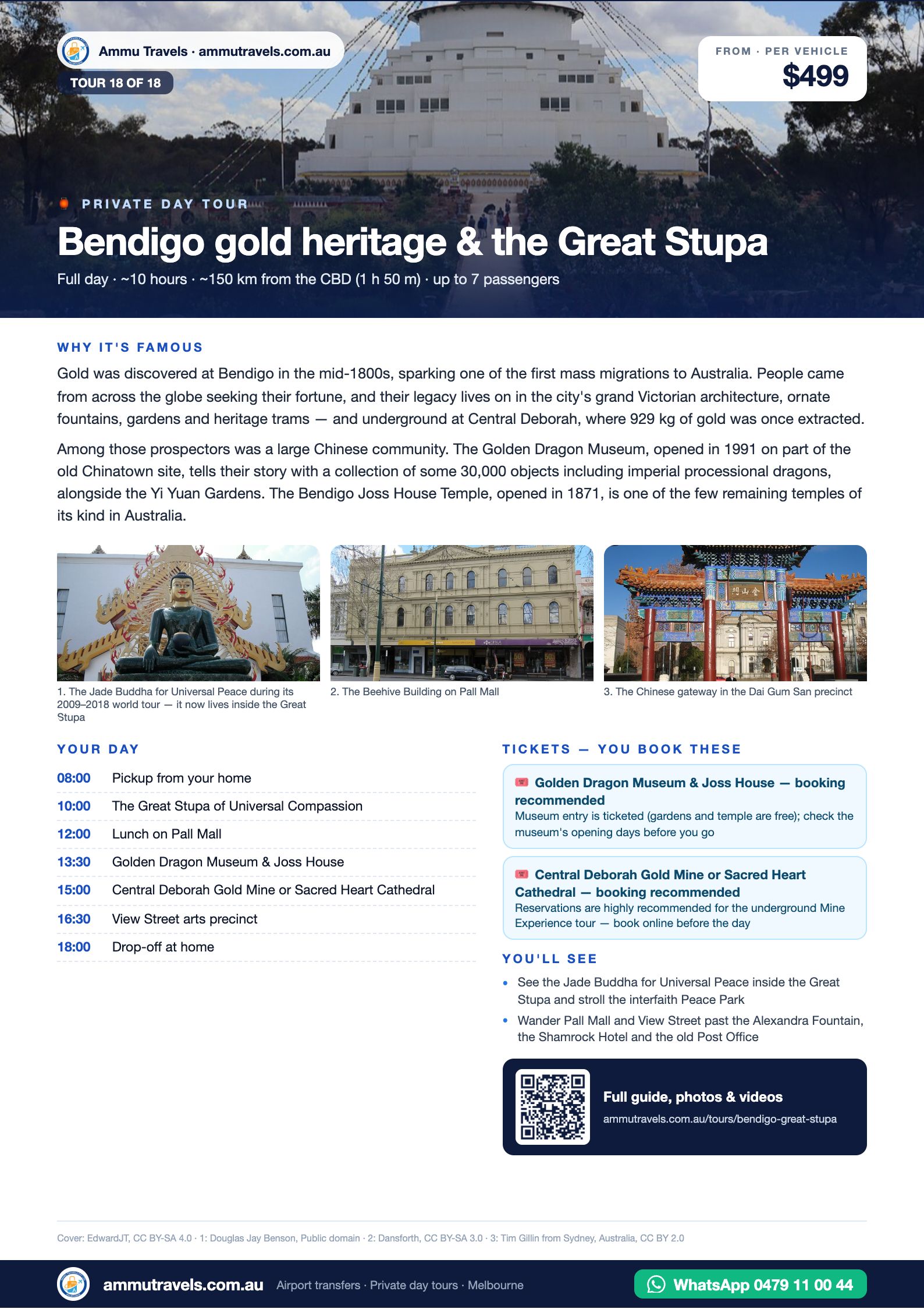 Bendigo gold heritage & the Great Stupa itinerary