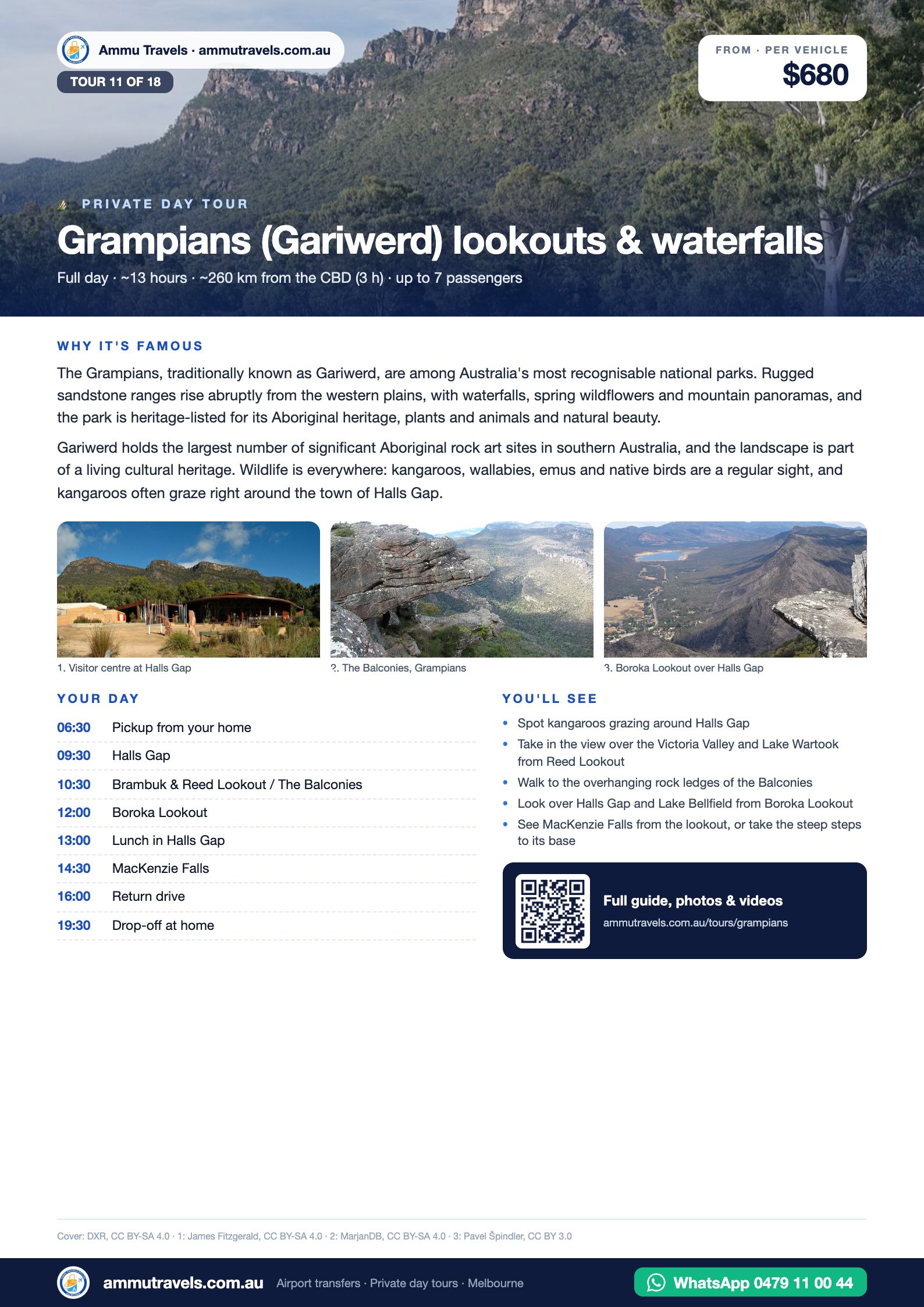 Grampians (Gariwerd) lookouts & waterfalls itinerary
