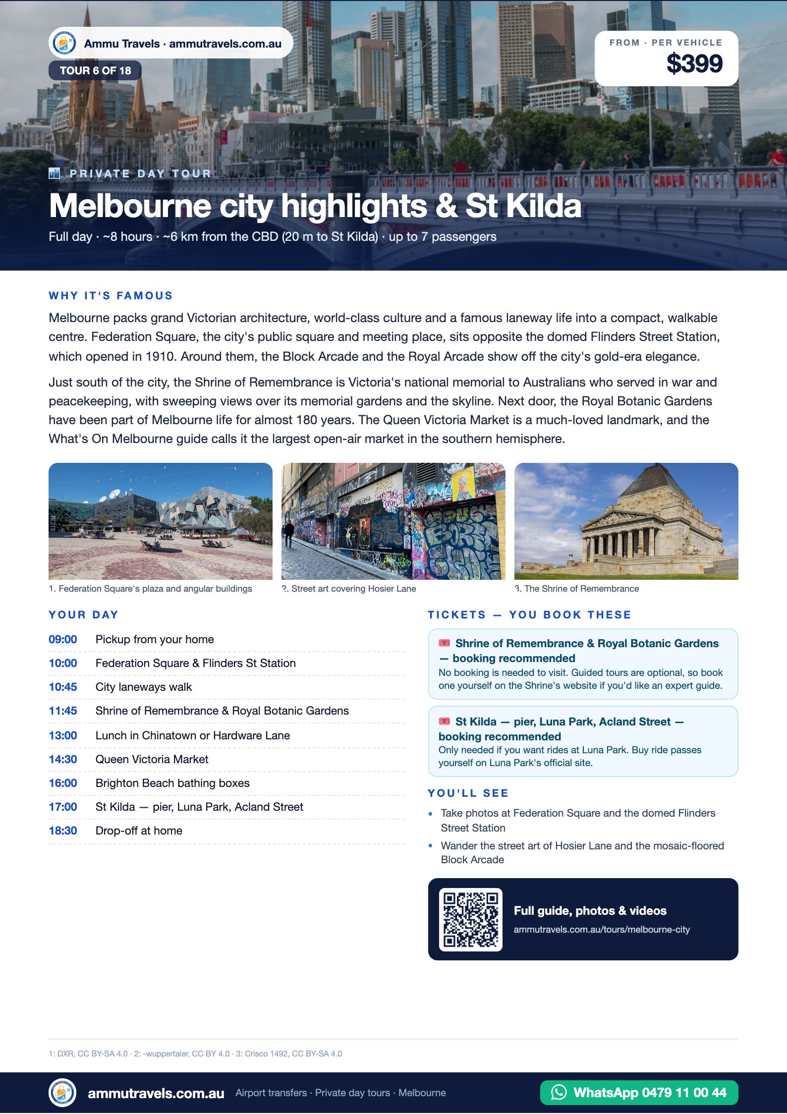 Melbourne city highlights & St Kilda itinerary
