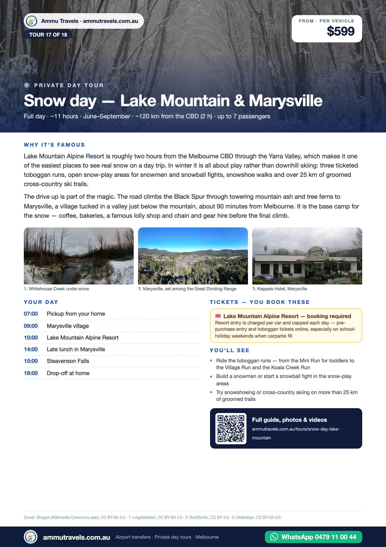 Snow day — Lake Mountain & Marysville itinerary